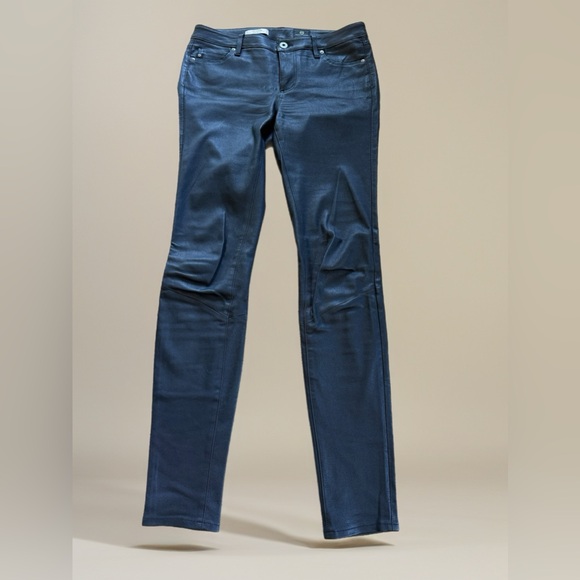 AG Adriano Goldschmied Blue Super Skinny Real Leather Leggings - Picture 2 of 11
